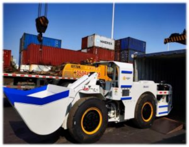 Máy xúc lật hầm mỏ ZONGDA dùng cho vận chuyển và bốc xếp quặng không ray.