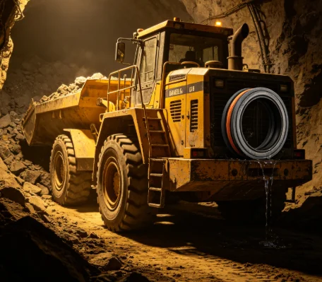 Mine loader with new & worn hydraulic seals